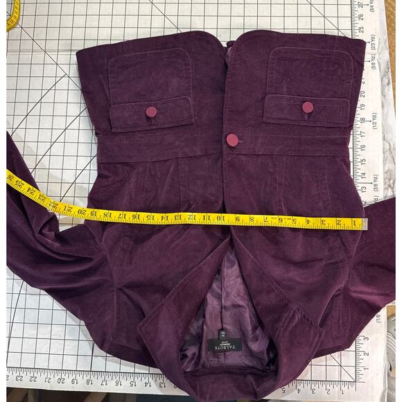 Talbots Velvet One Button Blazer Jacket - Women's 12P Purple - Picture 8 of 8